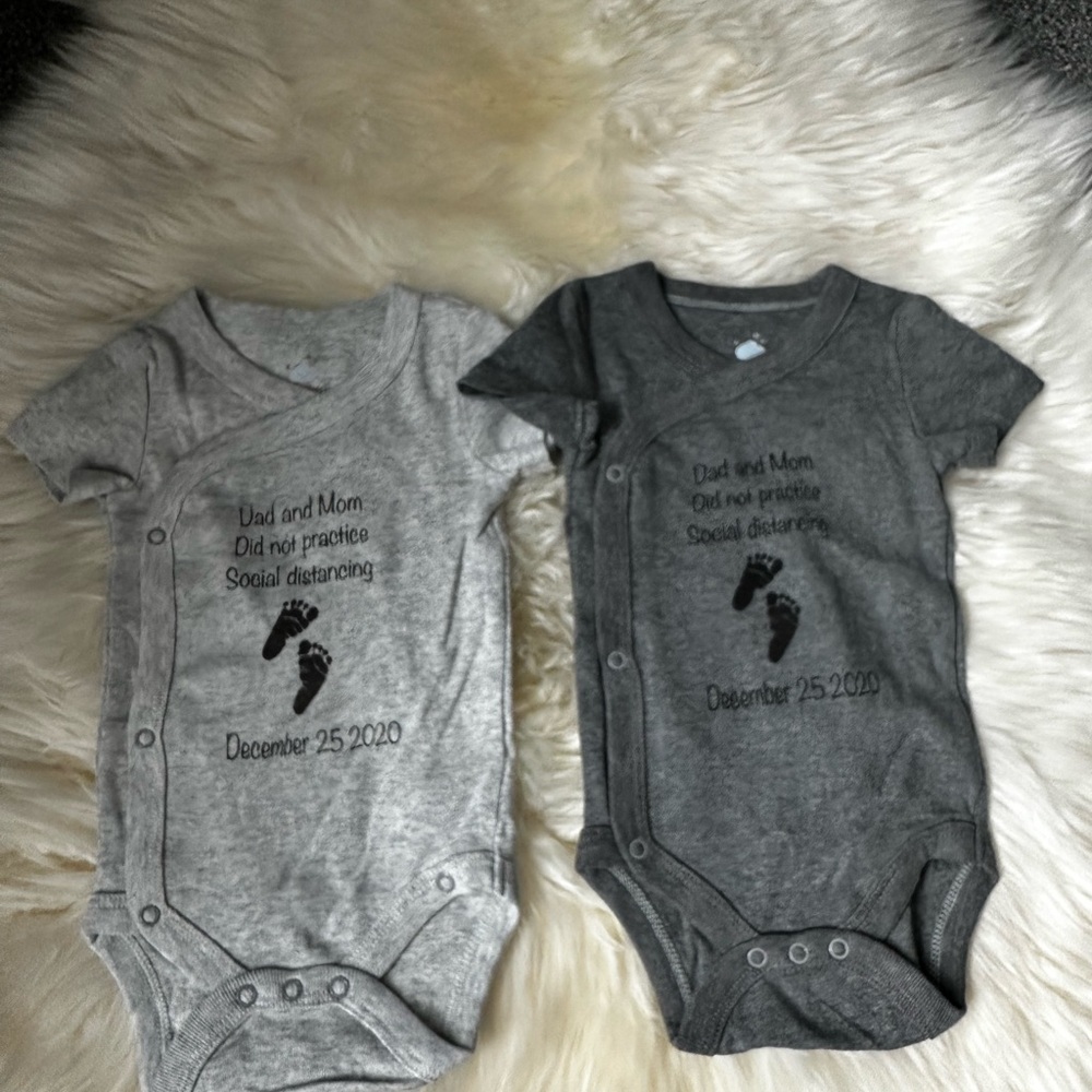 Cloud Island Gray 2 Bodysuits One Piece